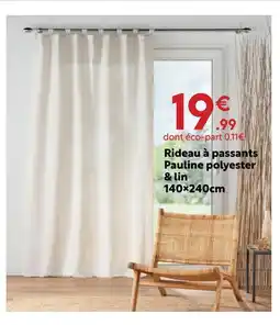 Maxi Bazar Rideau à passants pauline polyester & lin 140×240cm offre