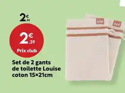 Maxi Bazar Set de 2 gants de toilette coton offre