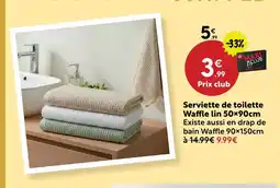 Maxi Bazar Serviette de toilette waffle lin offre