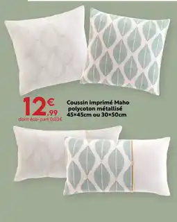 Maxi Bazar Coussin imprimé maho 45x45cm ou 30x50cm offre