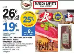 E.Leclerc Canard - magret de de gascogne igp label rouge offre