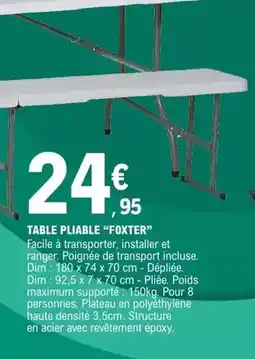E.Leclerc Foxter - table pliable offre