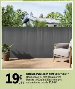 E.Leclerc Canisse pvc l3xh 50m gris eco+ offre