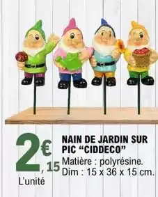 E.Leclerc Dim - nain de jardin sur pic ciddeco offre