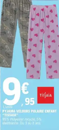 E.Leclerc Polaire - pyjama velours enfant offre