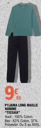 E.Leclerc Maille - pyjama long homme tissair offre