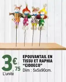 E.Leclerc Dim - epouvantail en tissu et raphia offre