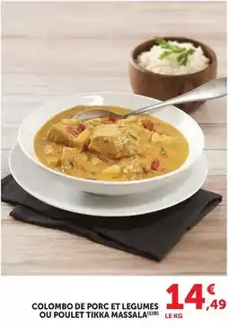 Super U Colombo de porc et legumes offre