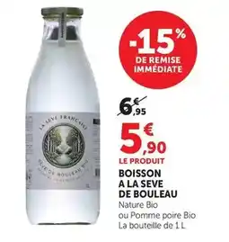 Super U Boisson a la seve de bouleau offre