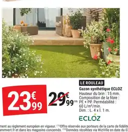 Gamm vert ECLOZ Gazon synthétique offre