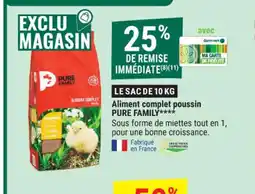 Gamm vert PURE FAMILY Aliment complet poussin offre