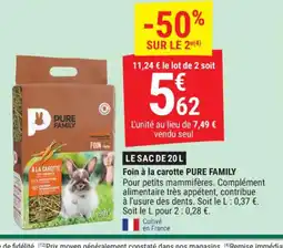Gamm vert PURE FAMILY Foin à la carotte offre