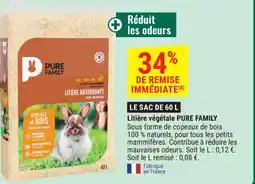 Gamm vert PURE FAMILY Litière végétale offre