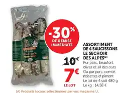 U Express Assortiment de 4 saucissons le sechoir des alpes offre