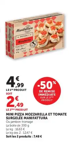 U Express MANIFATTURA Mini pizza mozzarella et tomate surgelée offre