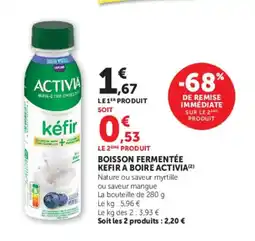 U Express ACTIVIA Boisson fermentée kefir a boire offre