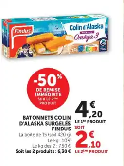 U Express FINDUS Batonnets colin d'alaska surgelés offre