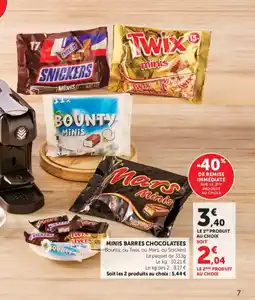 U Express Minis barres chocolatees offre