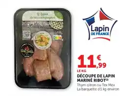 U Express Découpe de lapin mariné ribot offre