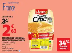 Auchan Supermarché Tendre croc' l'original jambon fromage herta offre