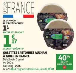 Auchan Supermarché Galettes bretonnes auchan à table en france offre