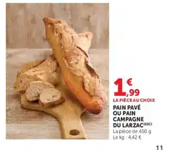 U Express Pain pavé ou pain campagne du larzac offre