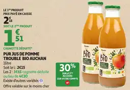 Auchan Supermarché Pur jus de pomme trouble bio auchan offre