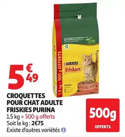 Auchan Supermarché Croquettes pour chat adulte friskies purina offre