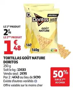 Auchan Supermarché Tortillas goût nature doritos offre