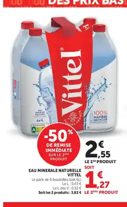 U Express VITTEL Eau minerale naturelle offre