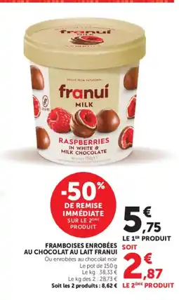 U Express FRANUI Framboises enrobées au chocolat au lait offre