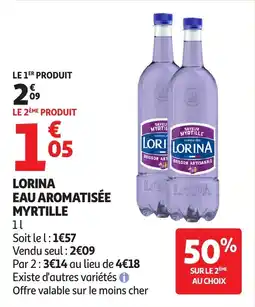 Auchan Supermarché Lorina eau aromatisée myrtille offre