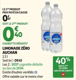 Auchan Supermarché Limonade zéro auchan offre