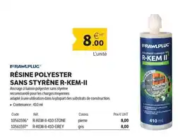 DomPro PRAWLPLUG Résine polyester sans styrène r-kem-ii offre