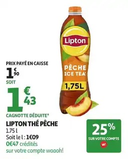 Auchan Supermarché Lipton thé pêche offre