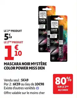 Auchan Supermarché Mascara noir mystère color power miss den offre