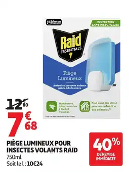Auchan Supermarché Piège lumineux pour insectes volants raid offre