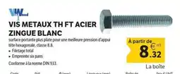 DomPro Vis metaux th ft acier zingue blanc offre
