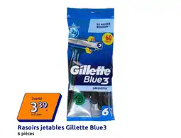 Action Rasoirs jetables gillette blue3 offre