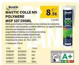 DomPro BOSTIK Mastic colle ms polymere msp 107 offre