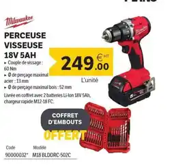 DomPro MILWAUKEE Perceuse visseuse 18v 5ah offre