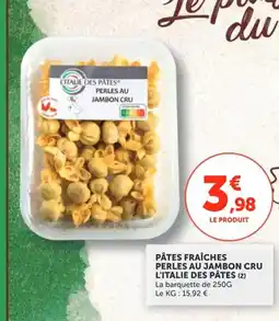 Utile L'ITALIE DU BIO Pâtes fraîches perles au jambon cru offre
