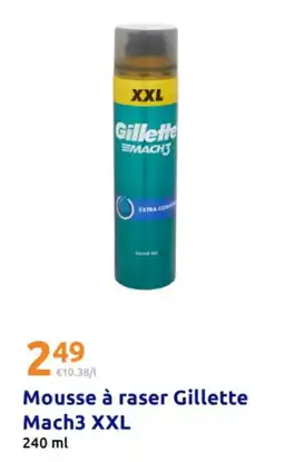 Action Mousse à raser gillette mach3 xxl offre