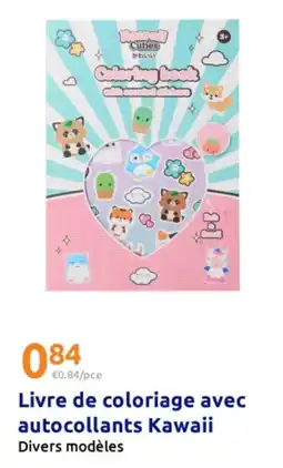 Action Livre de coloriage avec autocollants kawaii offre