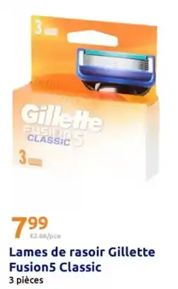 Action Gillette - lames de rasoir fusion5 classic offre