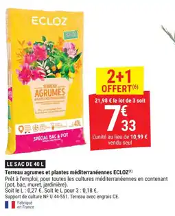Gamm vert Terreau agrumes et plantes méditerranéennes ecloz offre