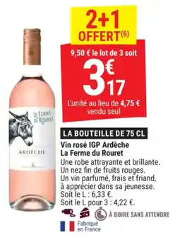 Gamm vert Vin rosé igp ardèche la ferme du rouret offre