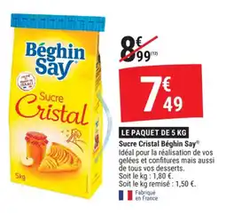 Gamm vert Sucre cristal béghin say offre