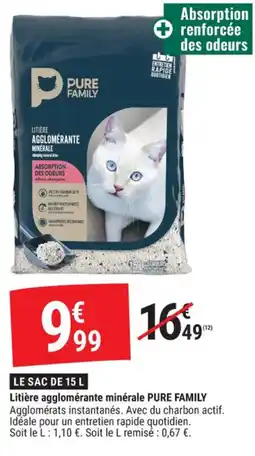Gamm vert Litière agglomérante minérale pure family offre