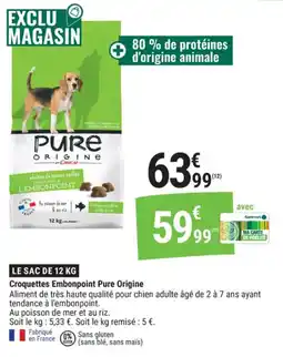 Gamm vert Croquettes embonpoint pure origine offre